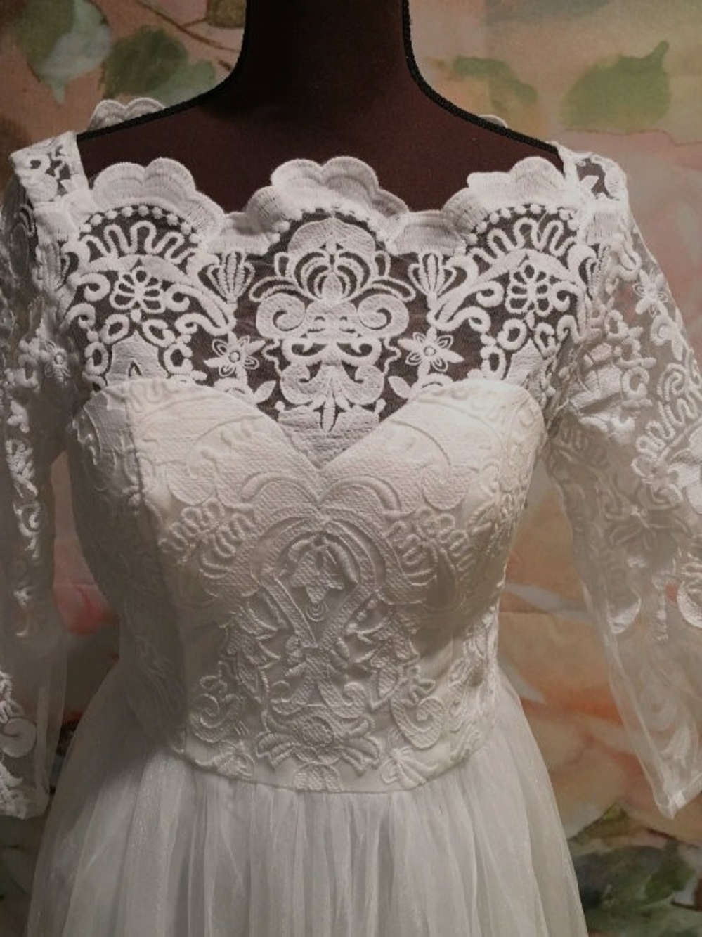 Chi Chi London White Lace Overlay Wedding Dress